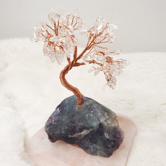 Other - Clear Quartz Crystal Tree with Fluorite Base